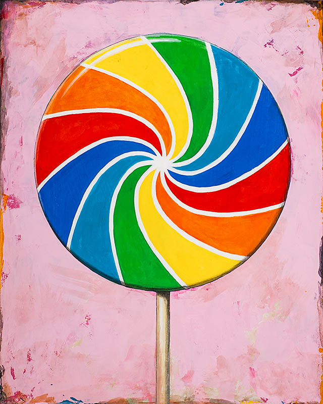 Lollipop 1 retro Pop Art painting by Los Angeles artist David Palmer