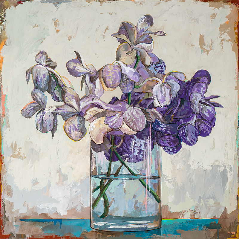 Flowers 1, painting by Los Angeles artist David Palmer, acrylic on canvas, art