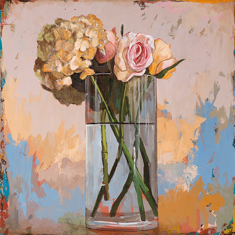 Flowers 2, painting by Los Angeles artist David Palmer, acrylic on canvas, art