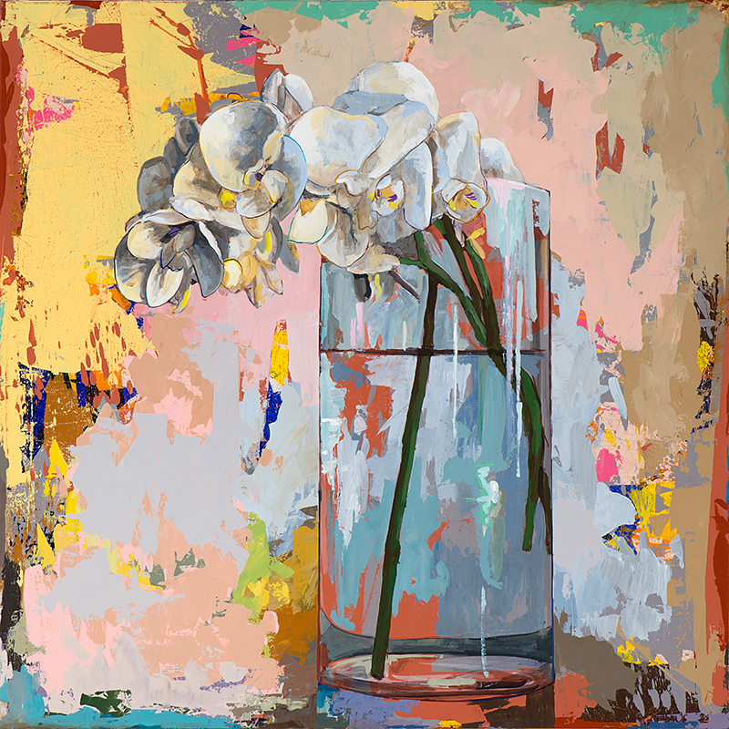Flowers 3, painting by Los Angeles artist David Palmer, acrylic on canvas, art