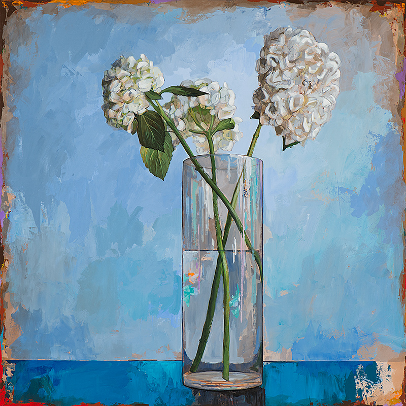 Flowers 5, painting by Los Angeles artist David Palmer, acrylic on canvas, art