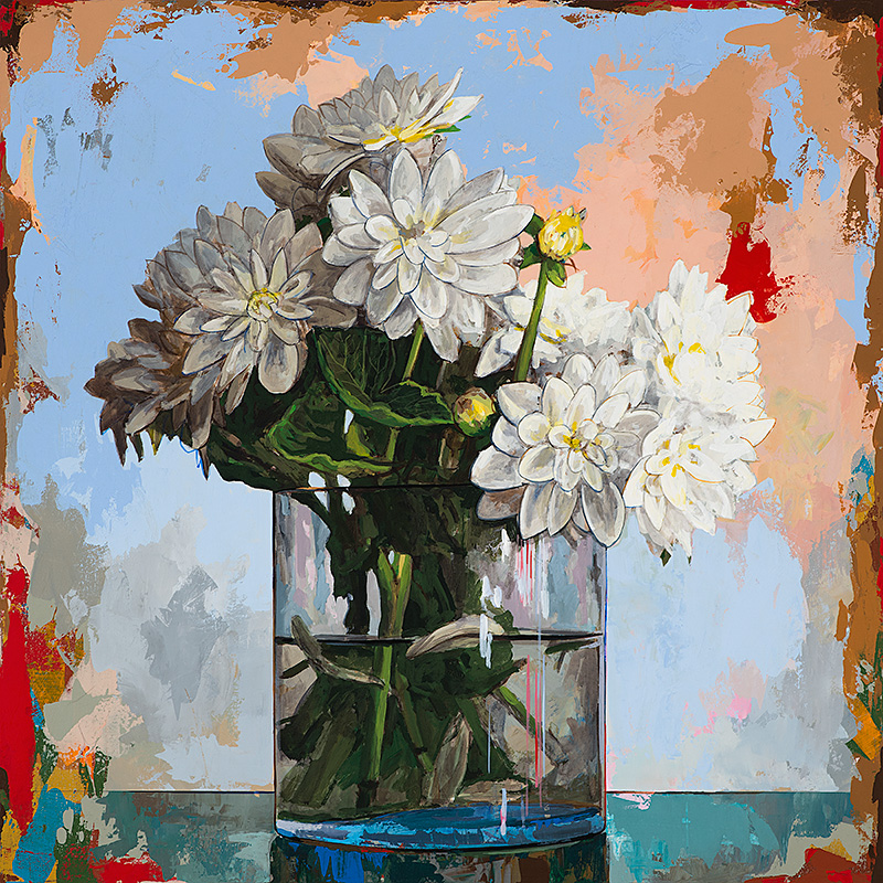 Flowers 11, painting by Los Angeles artist David Palmer, acrylic on canvas, art