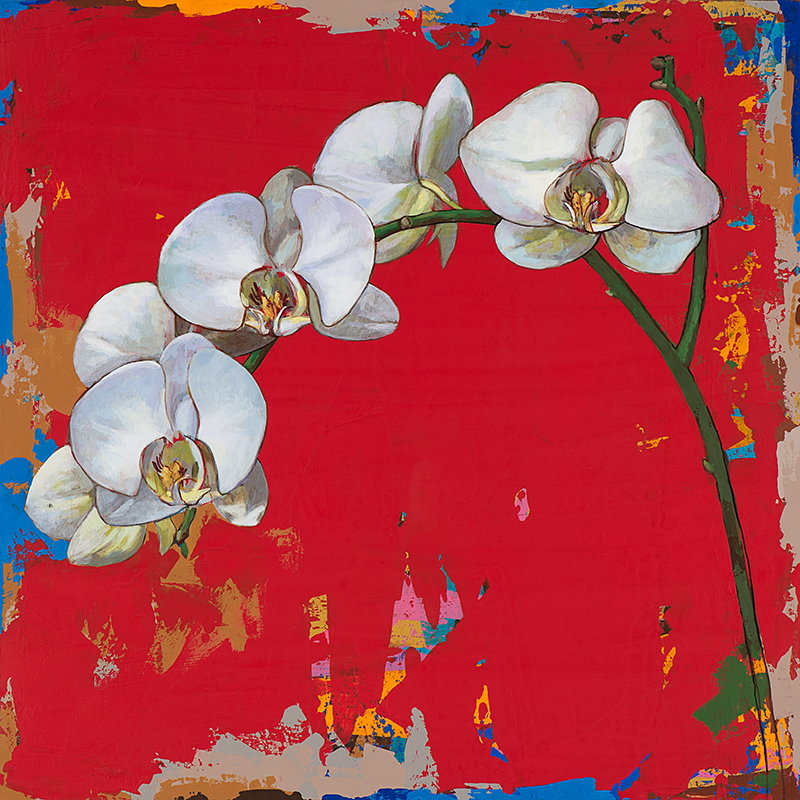 Flowers 14, painting by Los Angeles artist David Palmer, acrylic on canvas, art
