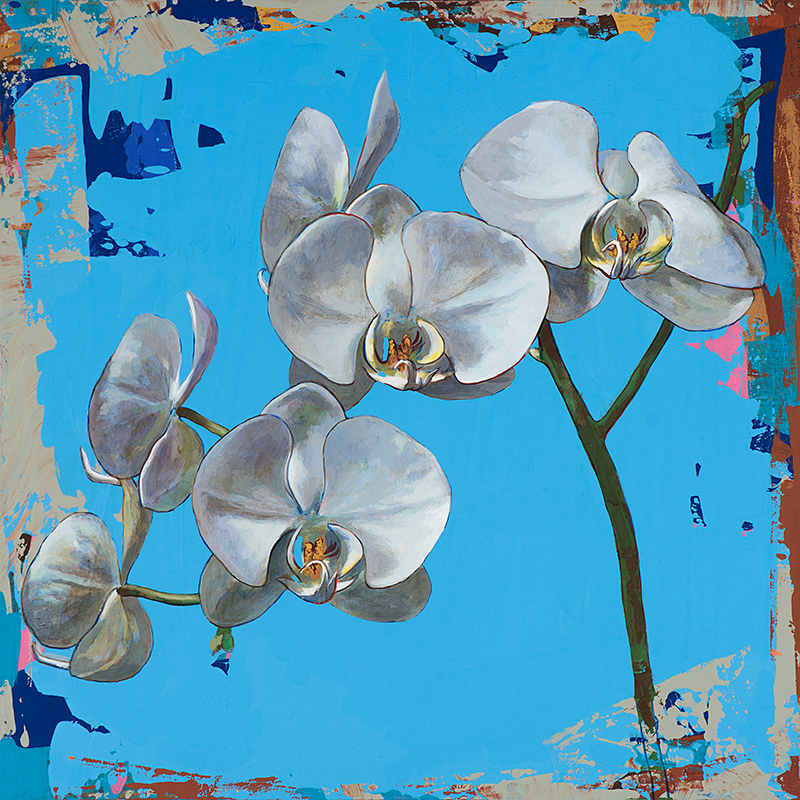Flowers 15, painting by Los Angeles artist David Palmer, acrylic on canvas, art