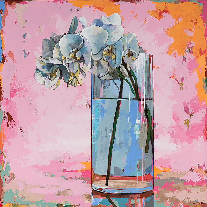Flowers 17, painting by Los Angeles artist David Palmer, acrylic on canvas, art