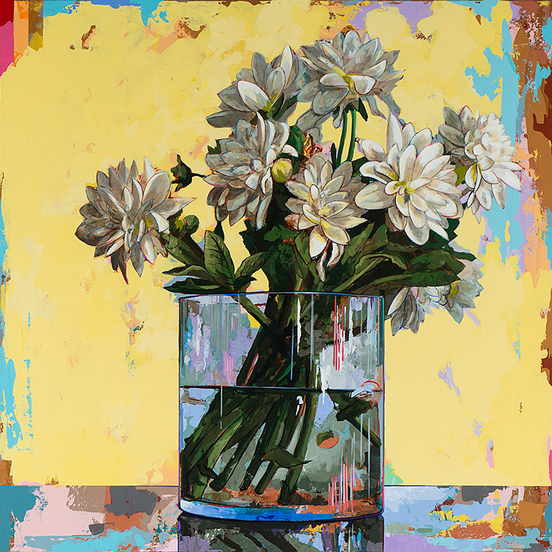 Flowers 19, painting by Los Angeles artist David Palmer, acrylic on canvas, art