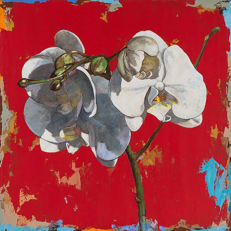 Flowers 6, painting by Los Angeles artist David Palmer, acrylic on canvas, art