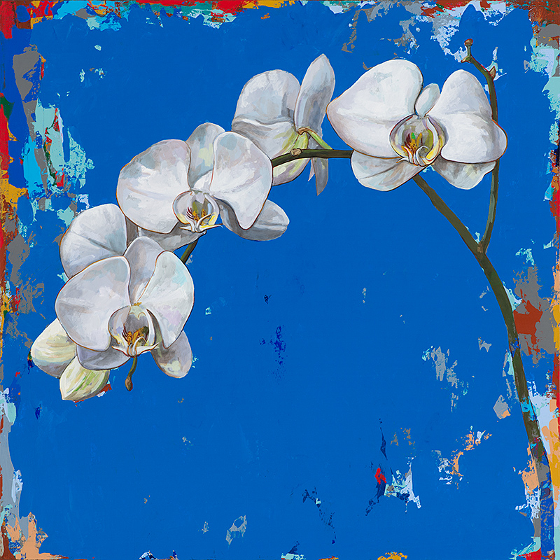 Flowers 9, painting by Los Angeles artist David Palmer, acrylic on canvas, art