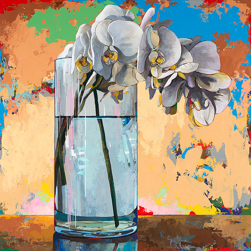 Flowers 21, painting by Los Angeles artist David Palmer, acrylic on canvas, art