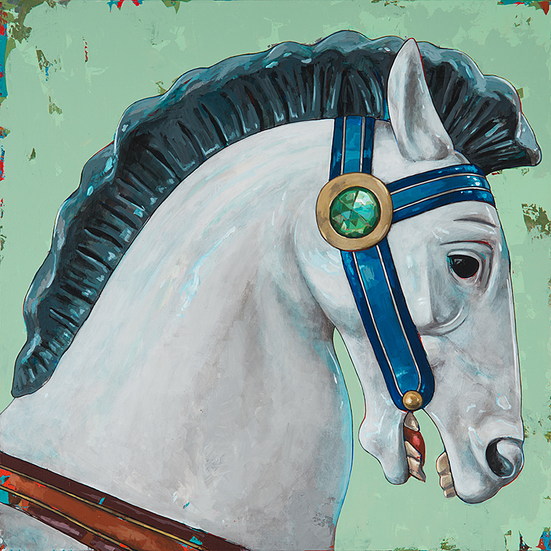 Horses 4, painting by Los Angeles artist David Palmer, acrylic on canvas, art