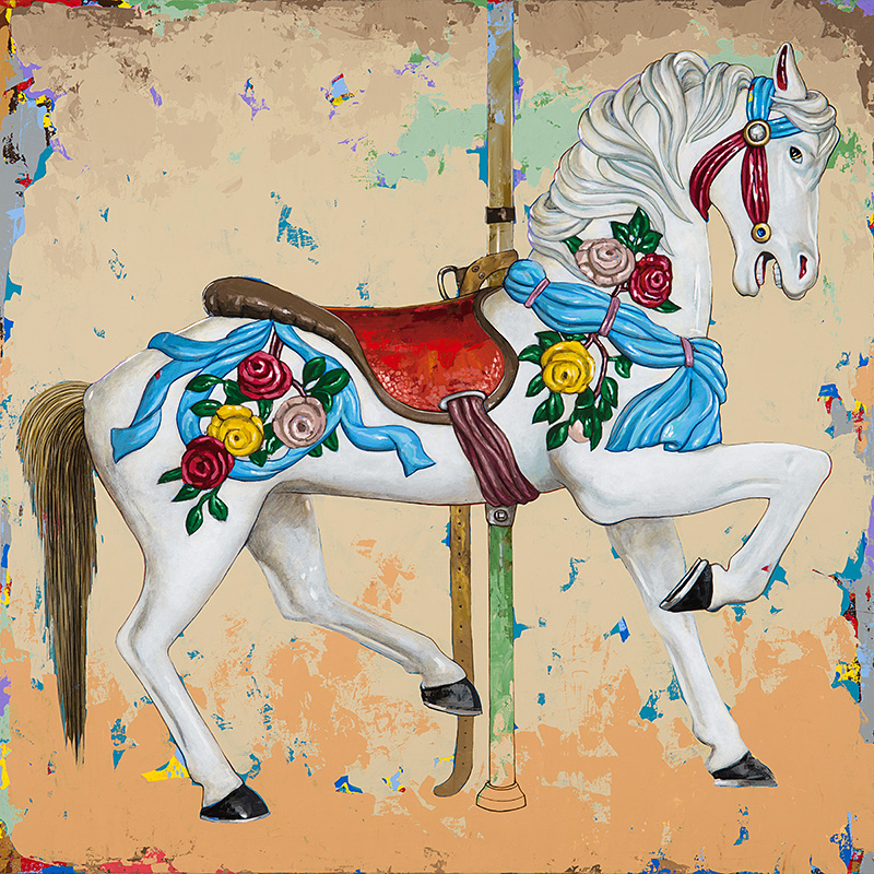 Horses 7, painting by Los Angeles artist David Palmer, acrylic on canvas, art
