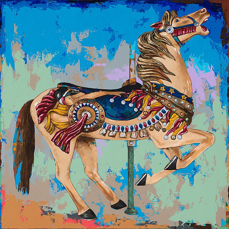 Horses #8, painting by Los Angeles artist David Palmer, acrylic on canvas, art