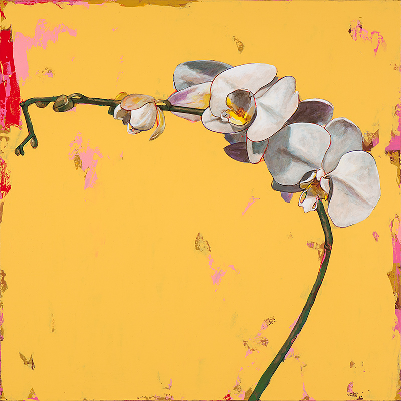 Orchids #3, painting by Los Angeles artist David Palmer, acrylic on canvas, art