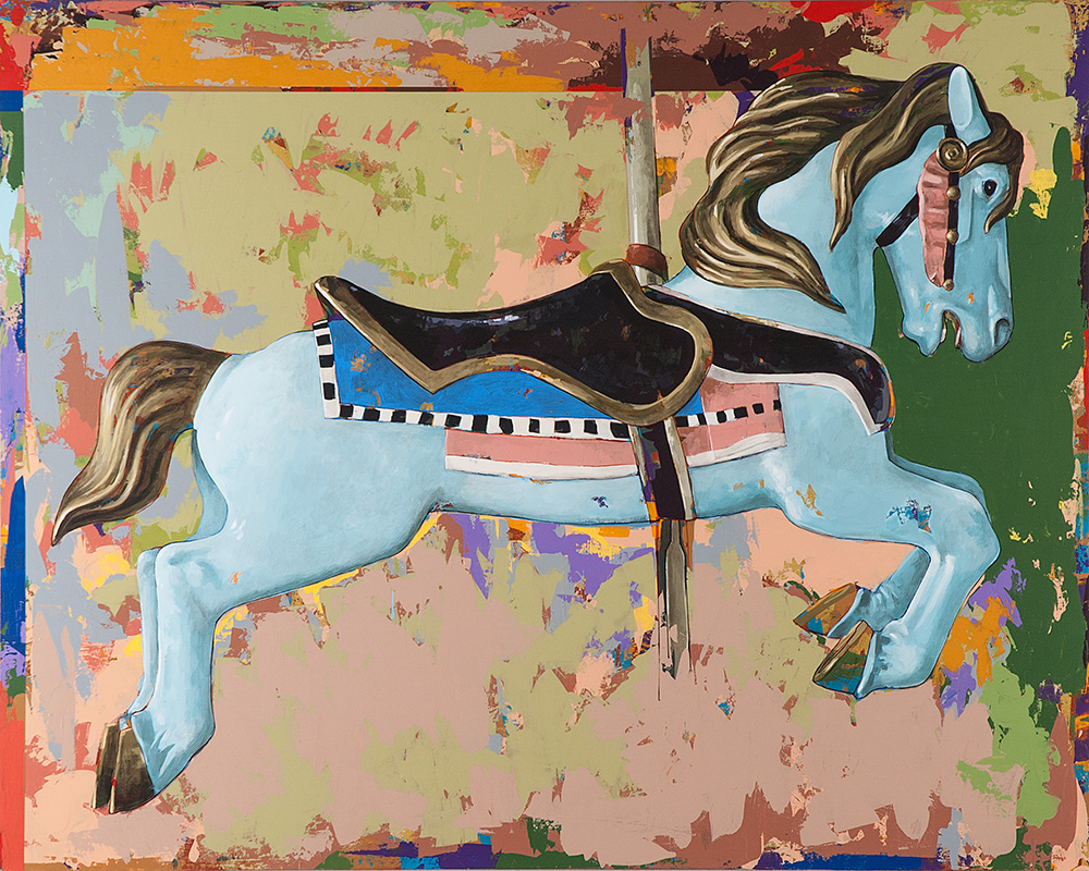 Horses #13, painting by Los Angeles artist David Palmer, acrylic on canvas, art