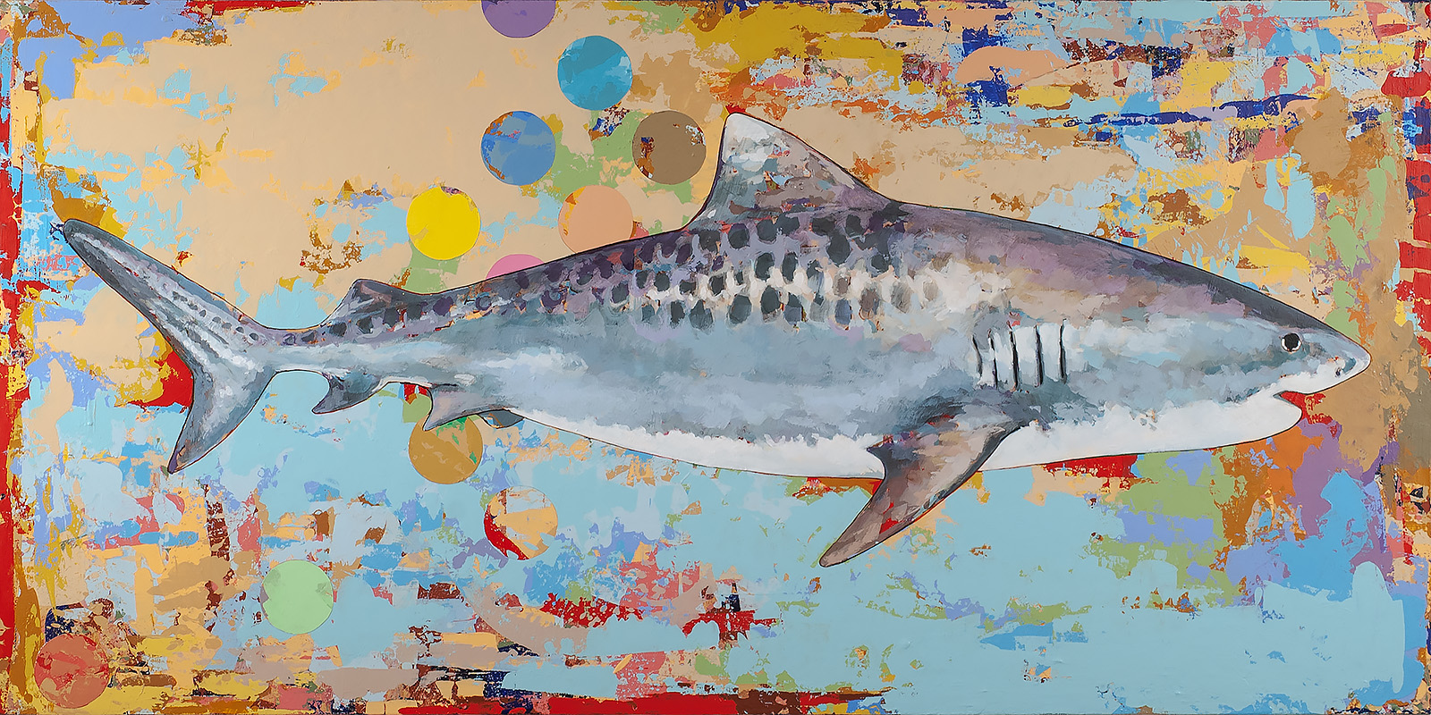 Shark Decor #1, painting by Los Angeles artist David Palmer, acrylic on canvas, art
