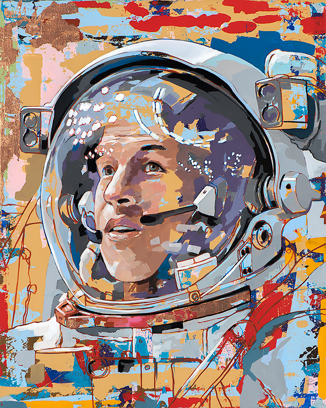 Spaceman, painting by Los Angeles artist David Palmer, acrylic on canvas, art