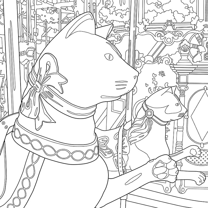 CAROUSEL: a Coloring Jones coloring book for adults