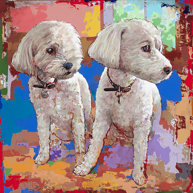 Max & Ruby, painting by Los Angeles artist David Palmer, acrylic on canvas, art