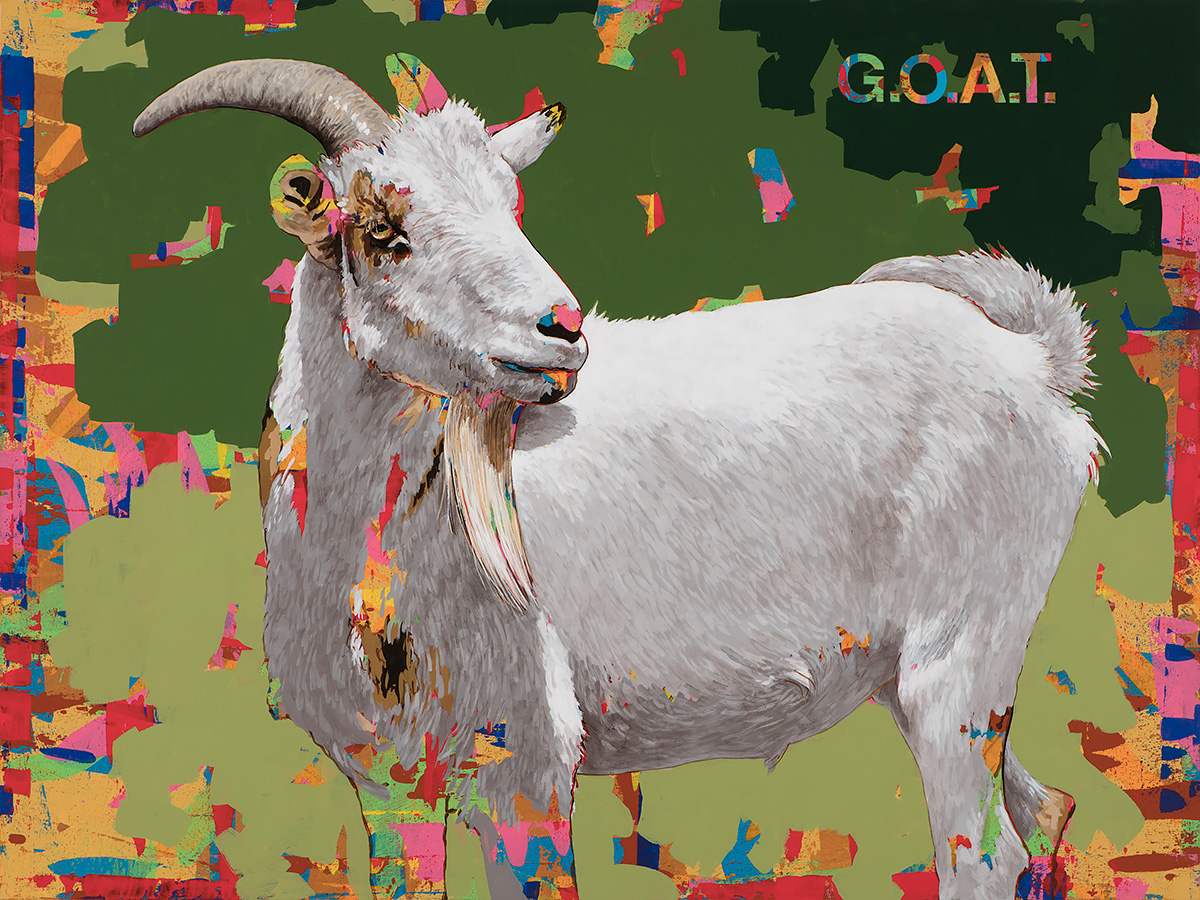 GOAT #1, painting by Los Angeles artist David Palmer, acrylic on canvas, art