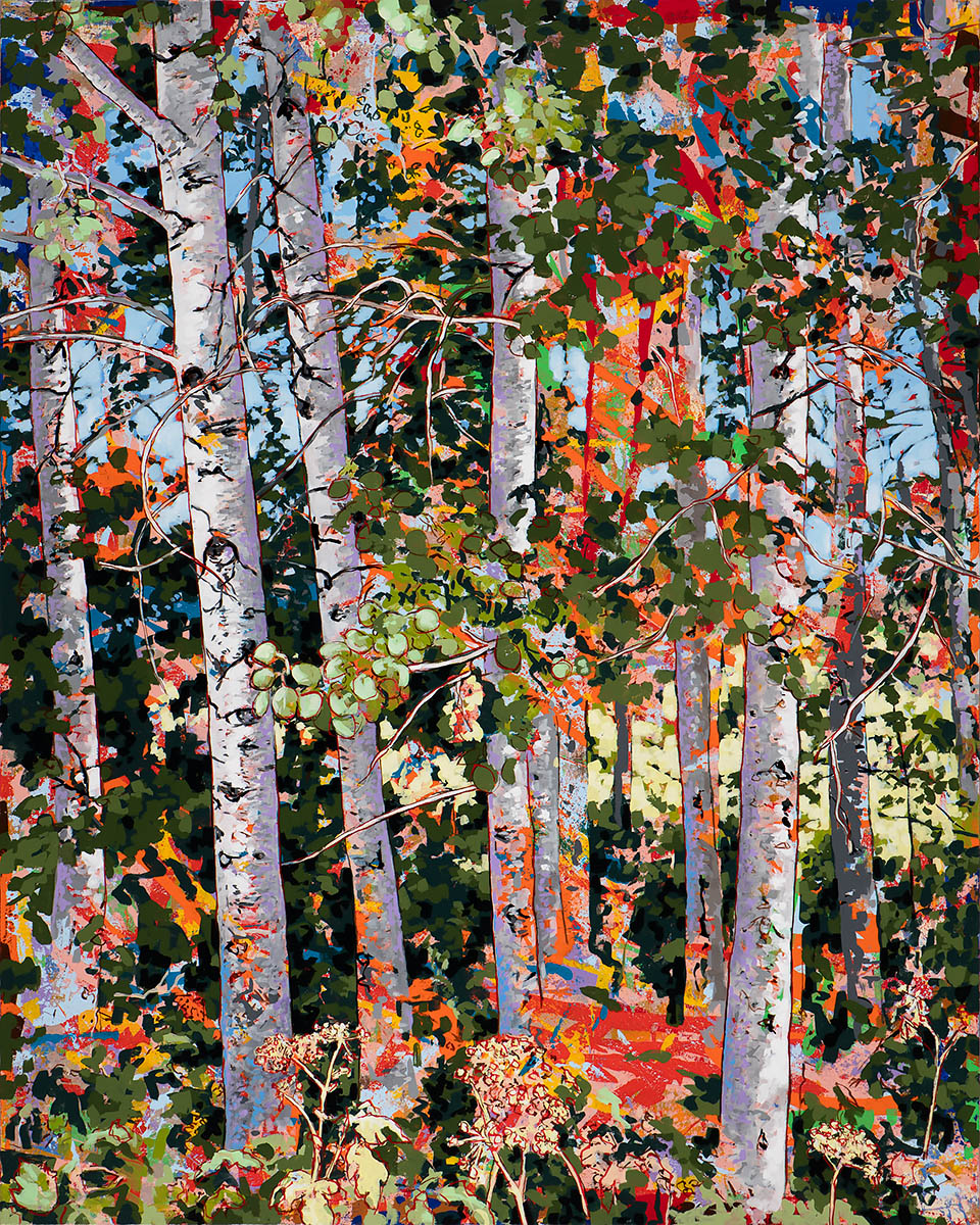 Aspens 2 painting by Los Angeles artist David Palmer