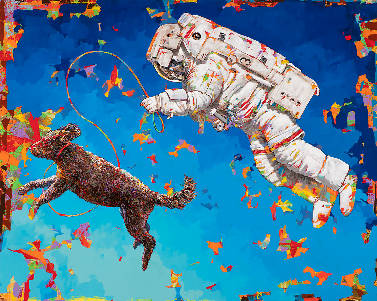 Spacewalk, painting by Los Angeles artist David Palmer, acrylic on canvas, art