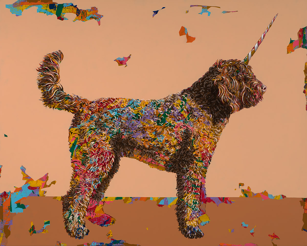 Unicorn #7, painting by Los Angeles artist David Palmer, acrylic on canvas, art